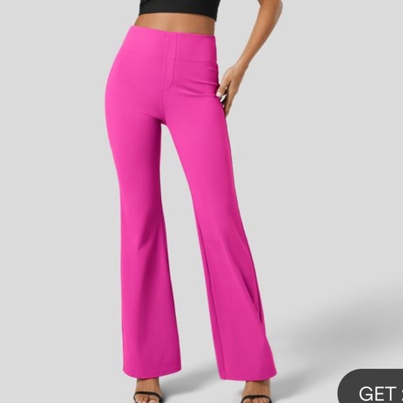 Halara Flex High Waisted Pocket Work Pants Flare Womens Size Small Pink NWT - Picture 1 of 16